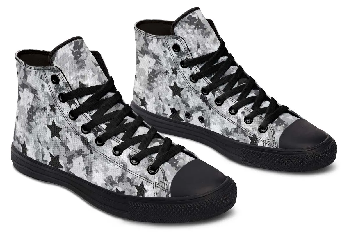 Abstract Grey Camo And Stars