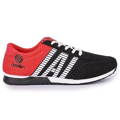 Action Shoes Men's Black-Red Running Shoes - 9 UK/India (43 EU)(KMP-1651-BLACK-RED)