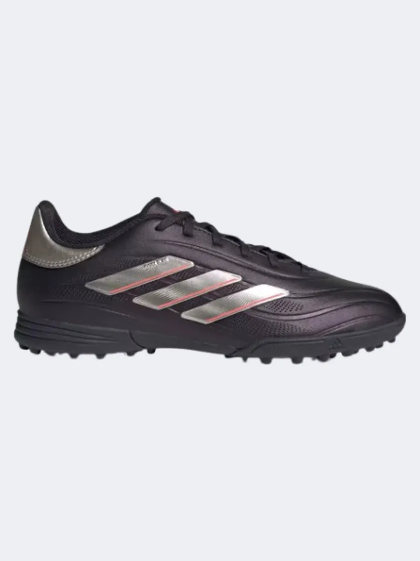 Adidas Copa Pure 2 League Kids Turf Shoes Black/Platinum/Turbo