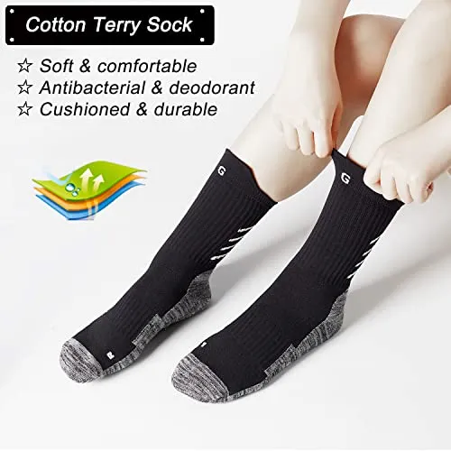 Anti-slip Sports Sock Men Women Grip Soccer Sock Non skip Slipper Sock Hospital Basketball Yoga Gym Fitness Walking Black&Grey M 3P