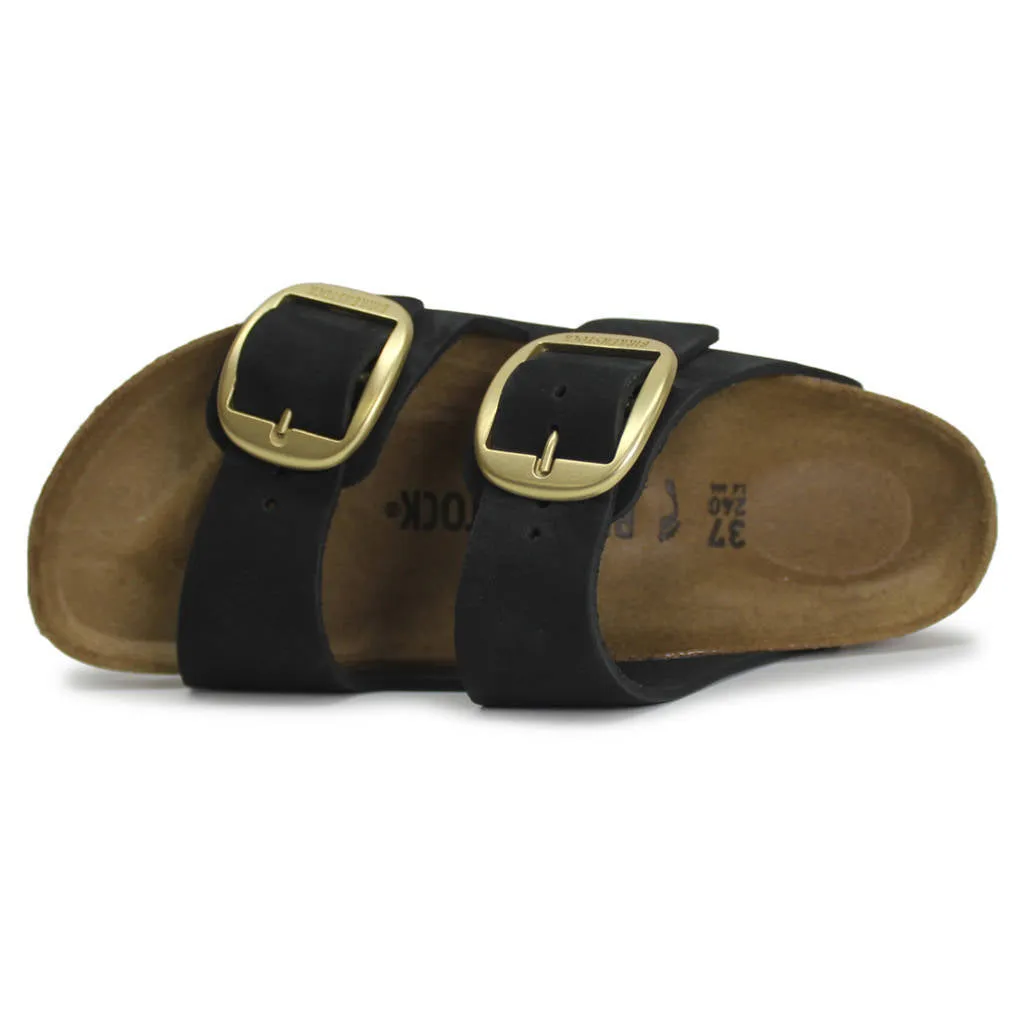 Arizona Big Buckle Nubuck Leather Unisex Slides Sandals