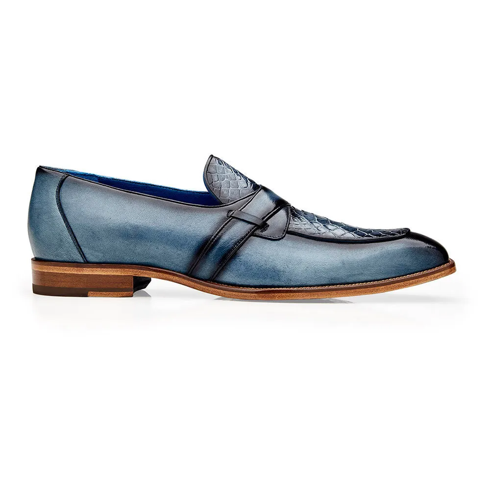 Belvedere Tornado Blue Jean American Alligator Loafer