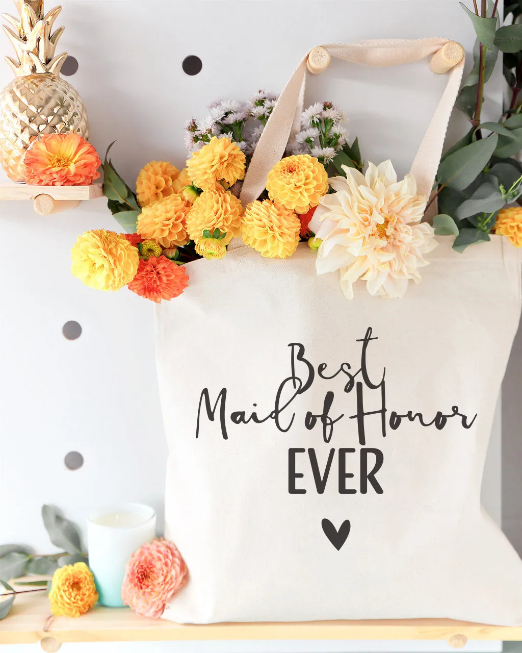 Best Maid of Honor Ever Wedding Cotton Canvas Tote Bag by The Cotton & Canvas Co.