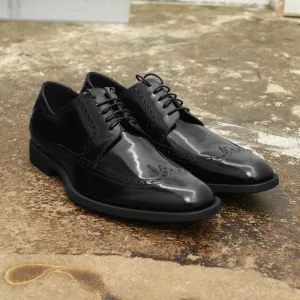 Black Patent Leather Wingtip Brogue Shoe