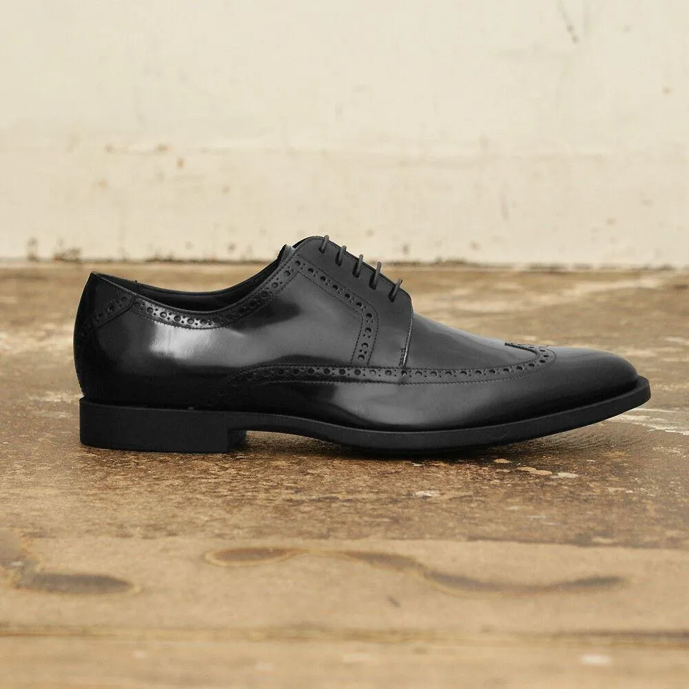 Black Patent Leather Wingtip Brogue Shoe