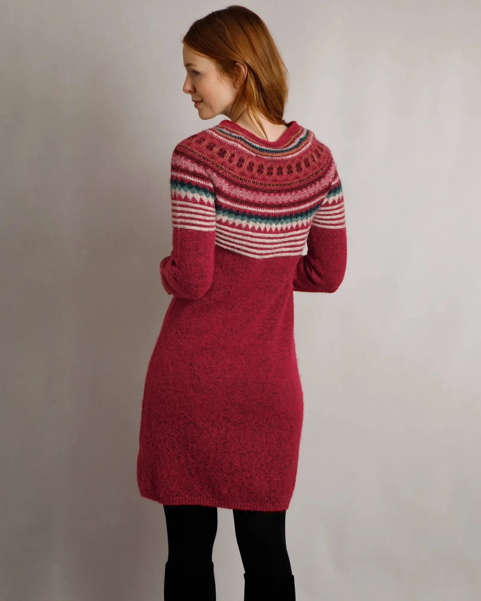 Blakely Rhubarb Eco Fair Isle Knitted Dress