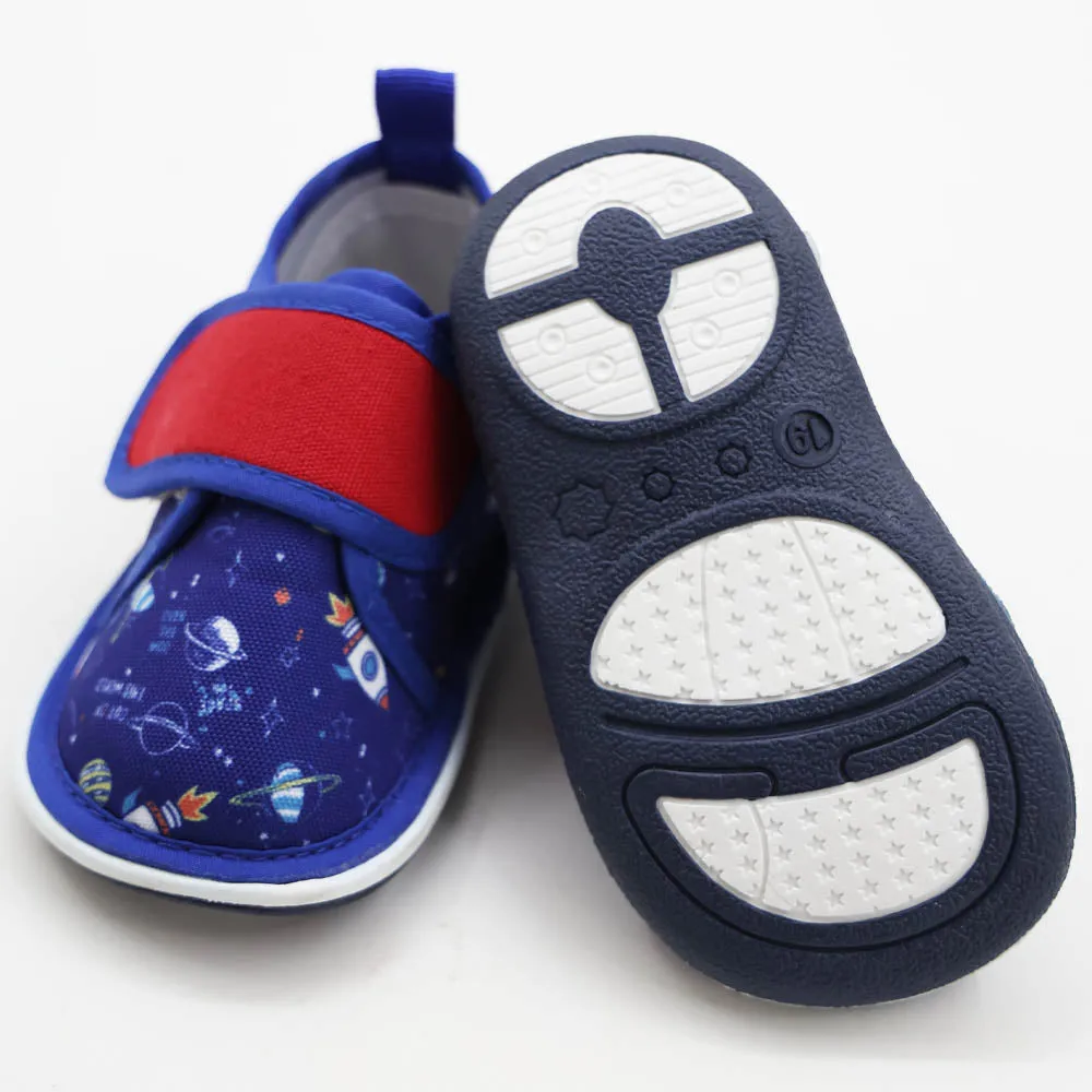 Blue & Navy Space Velcro Closure Chu Chu Music Shoes