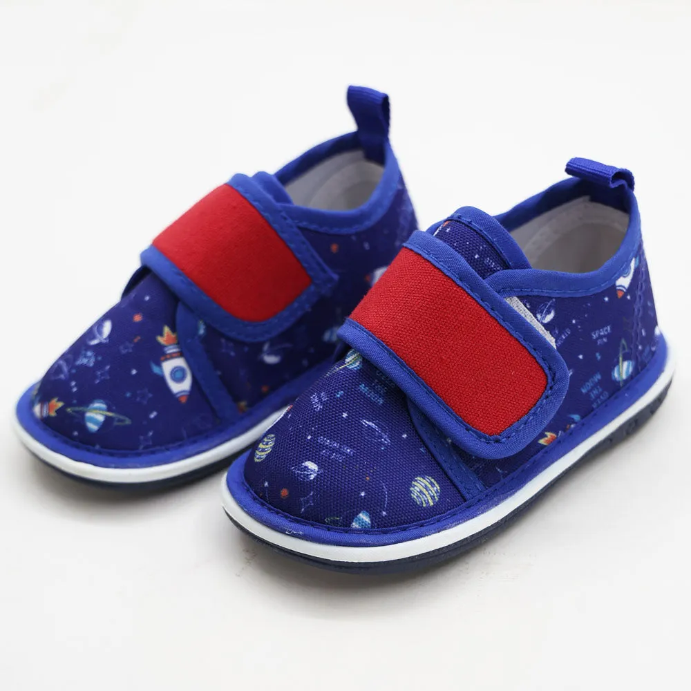 Blue & Navy Space Velcro Closure Chu Chu Music Shoes