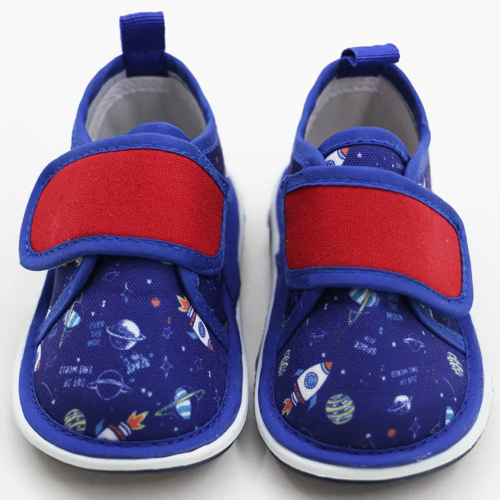 Blue & Navy Space Velcro Closure Chu Chu Music Shoes