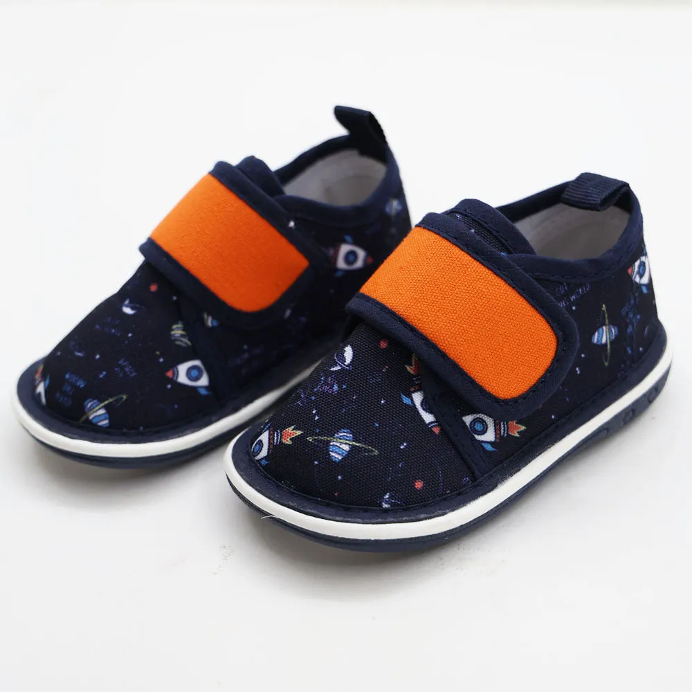 Blue & Navy Space Velcro Closure Chu Chu Music Shoes