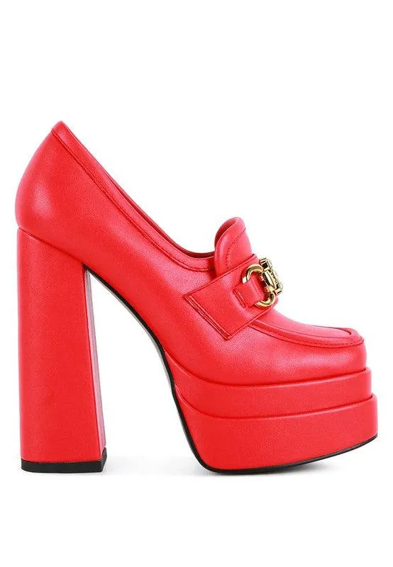 BRATZ Inspired High Block Heeled Jewel Loafers