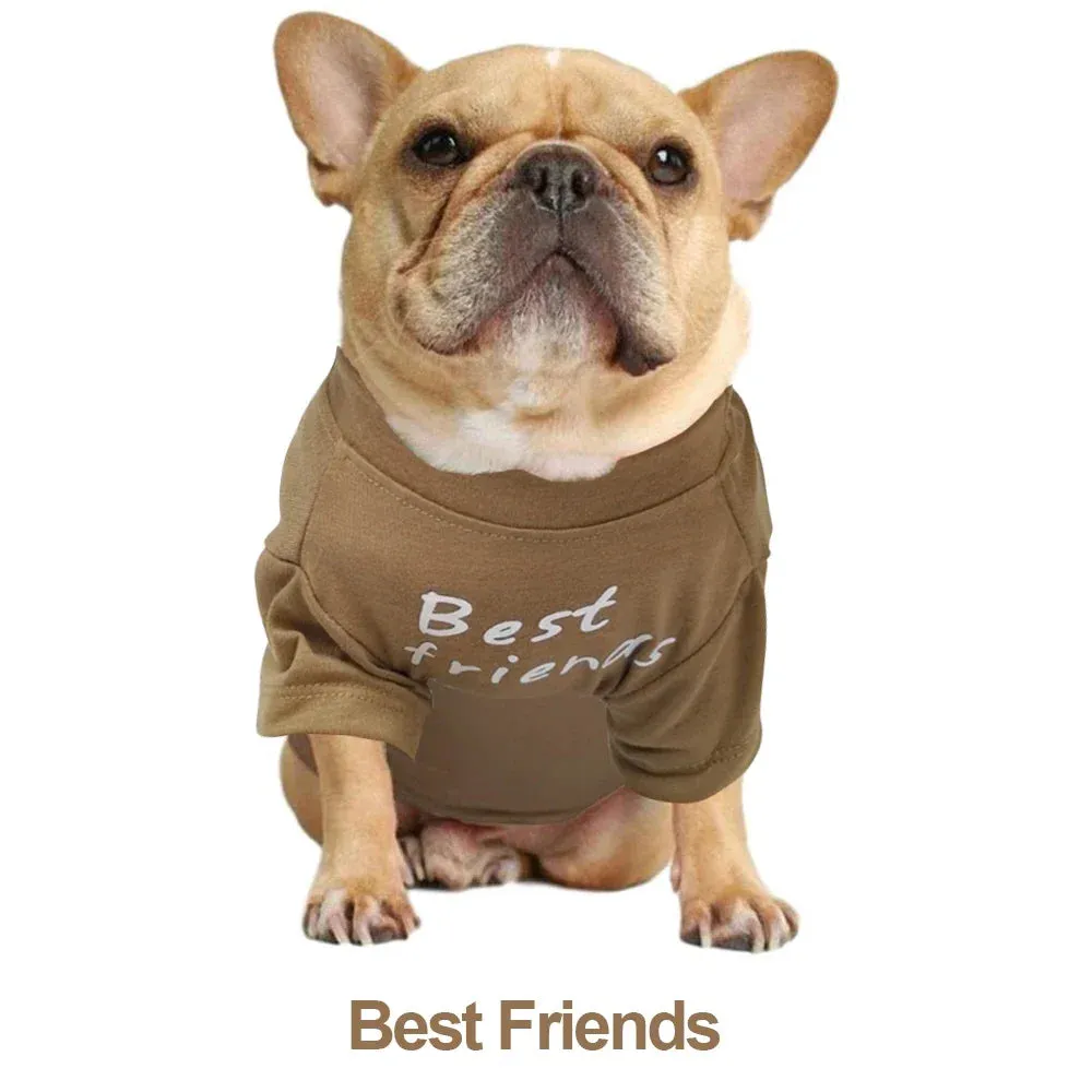 Breathable Summer/Spring Dog Clothes - Stylish Letters Printed Pet Clothing for Small Dogs