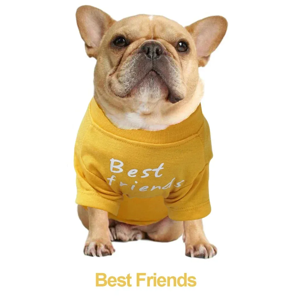 Breathable Summer/Spring Dog Clothes - Stylish Letters Printed Pet Clothing for Small Dogs