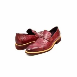 British Walkers Dolche Men's Burgundy Red Leather Loafers