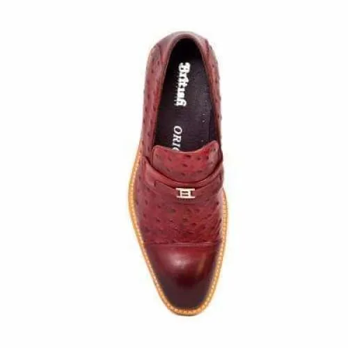 British Walkers Dolche Men's Burgundy Red Leather Loafers