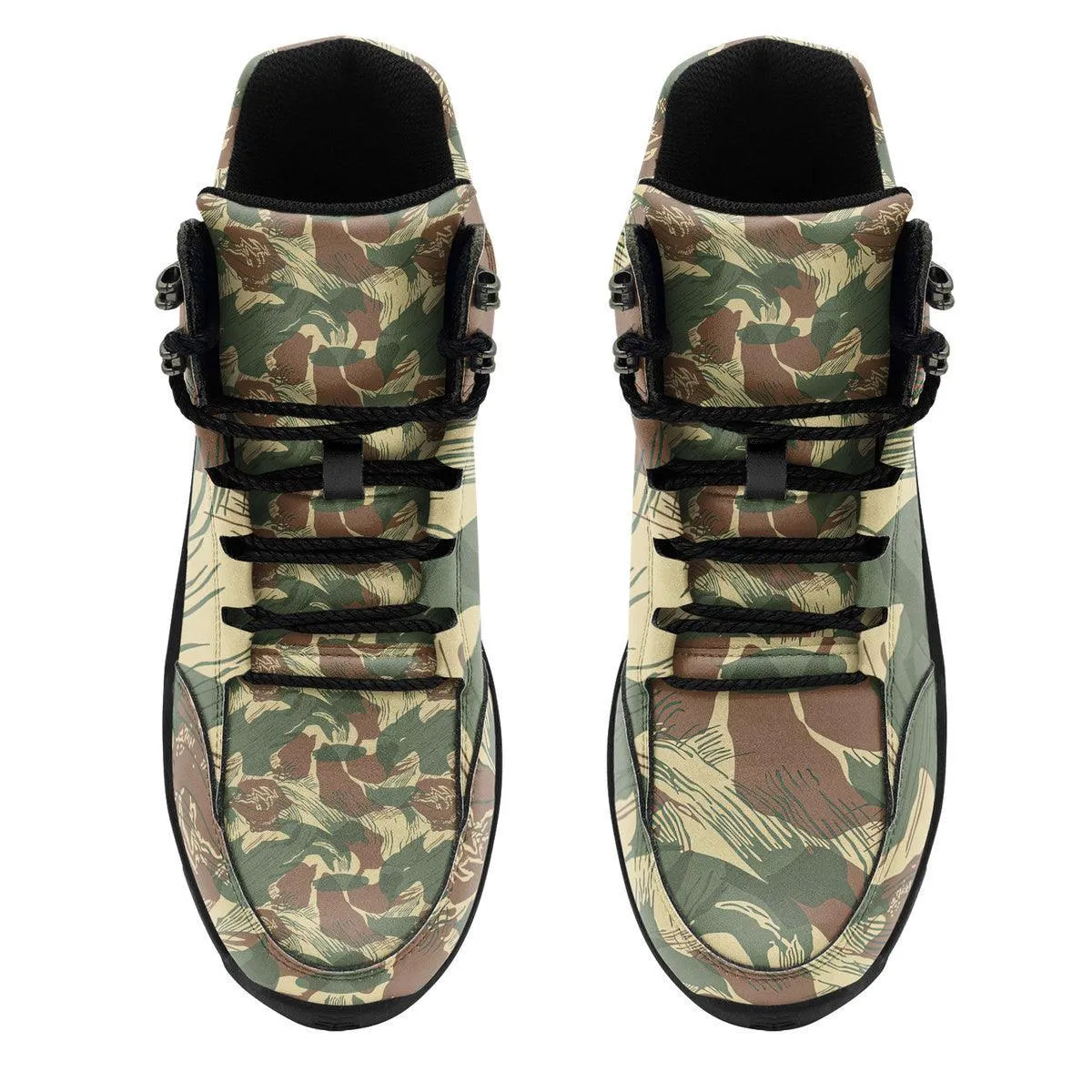 Brushstroke Rhodesian Security Forces 1965 Camo Pattern Hiking Shoes