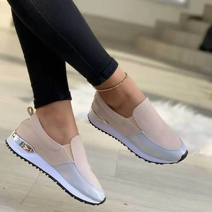 Casual Comfortable Women Sport Slip On Wedge Loafer Shoes Sneakers