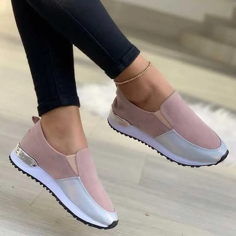 Casual Comfortable Women Sport Slip On Wedge Loafer Shoes Sneakers