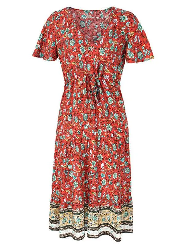 Charming Floral V-Neck Summer Dress for Effortless Style