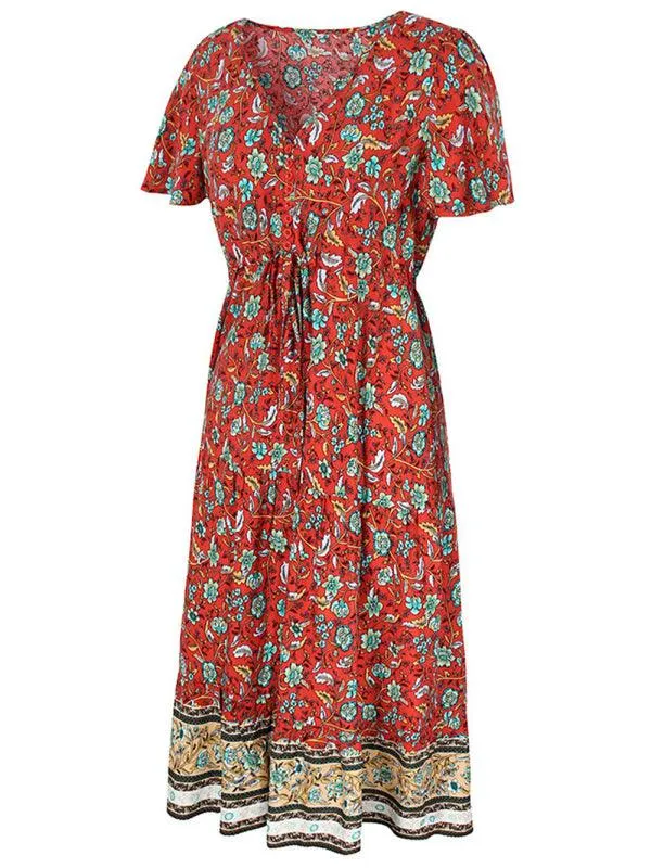 Charming Floral V-Neck Summer Dress for Effortless Style