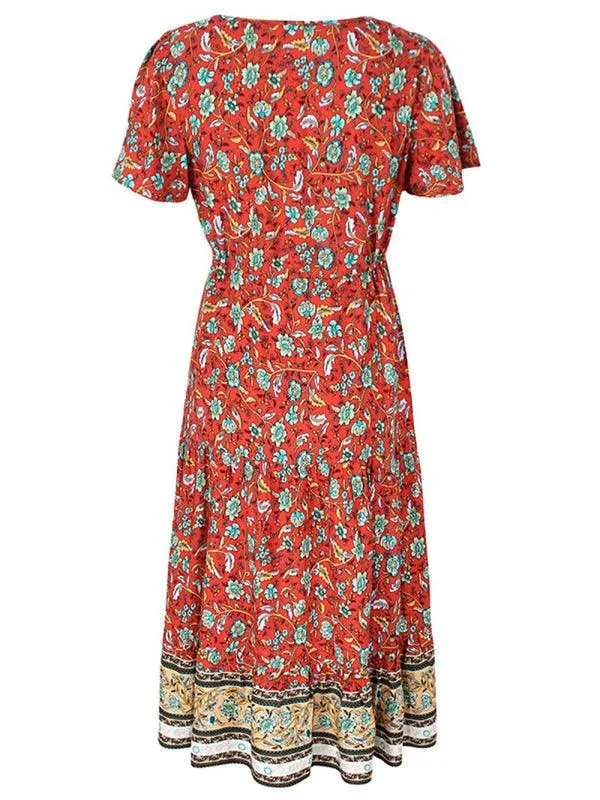 Charming Floral V-Neck Summer Dress for Effortless Style