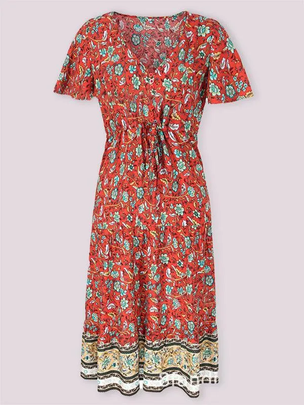 Charming Floral V-Neck Summer Dress for Effortless Style