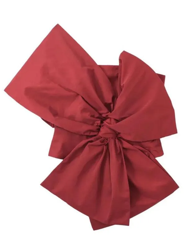 Chic Bow-Accented Draped Top for Women