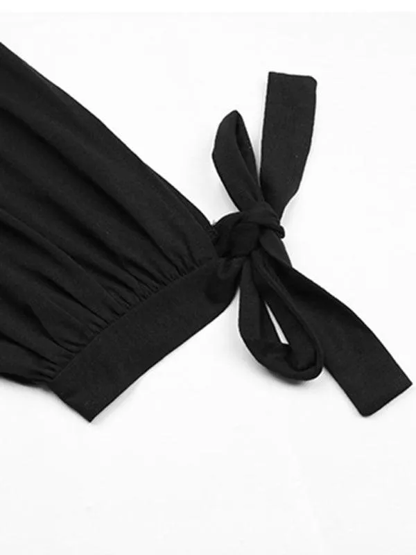 Chic Bow-Detail Suspender Jumpsuit for Women