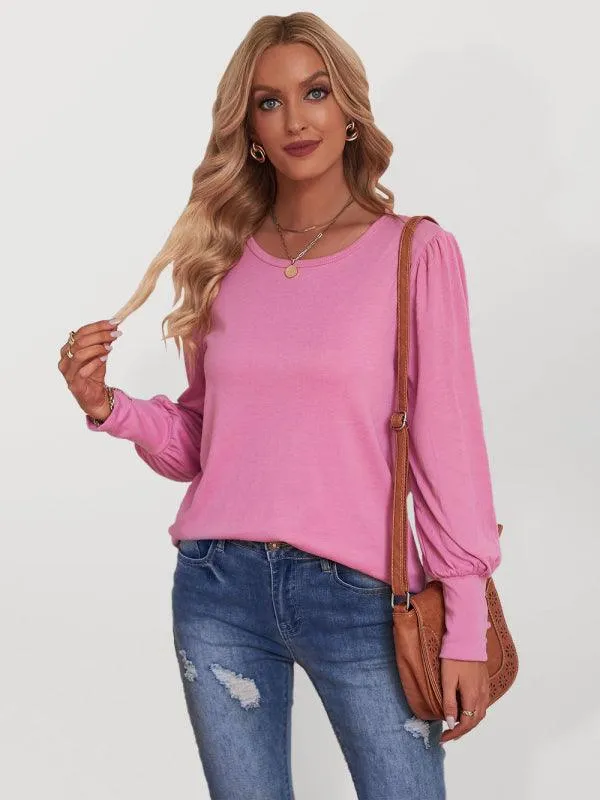 Chic European-Inspired Puff Sleeve Button-Up Blouse for Effortless Everyday Style