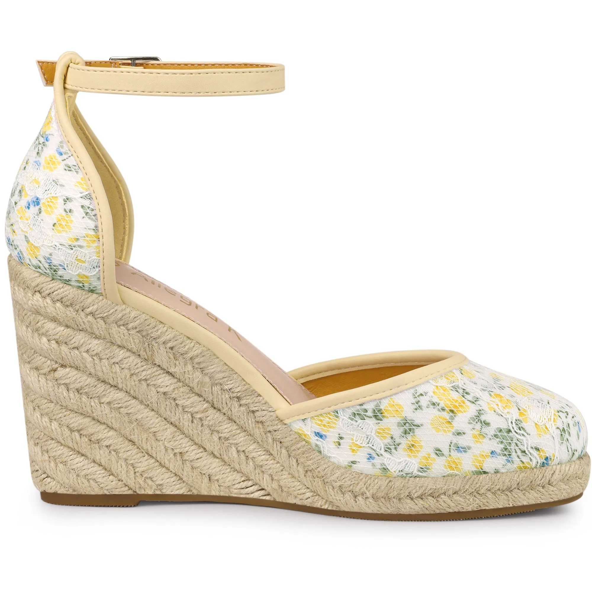 Closed Toe Espadrille Platform Heel Lace Wedge Sandals