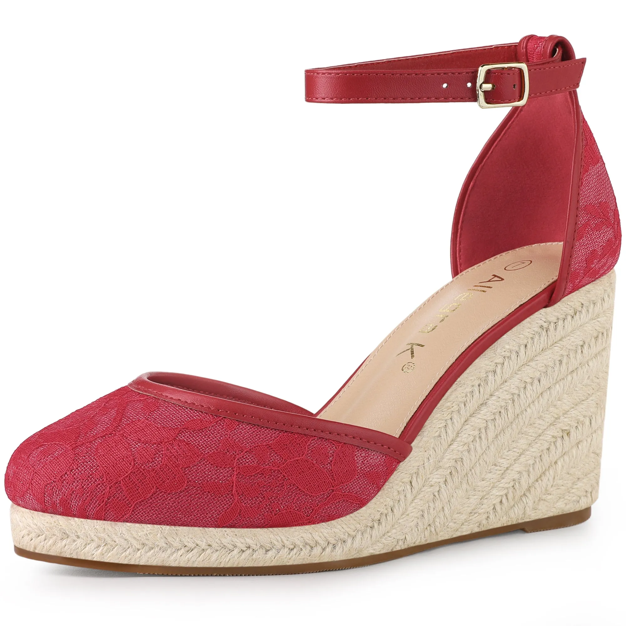 Closed Toe Espadrille Platform Heel Lace Wedge Sandals