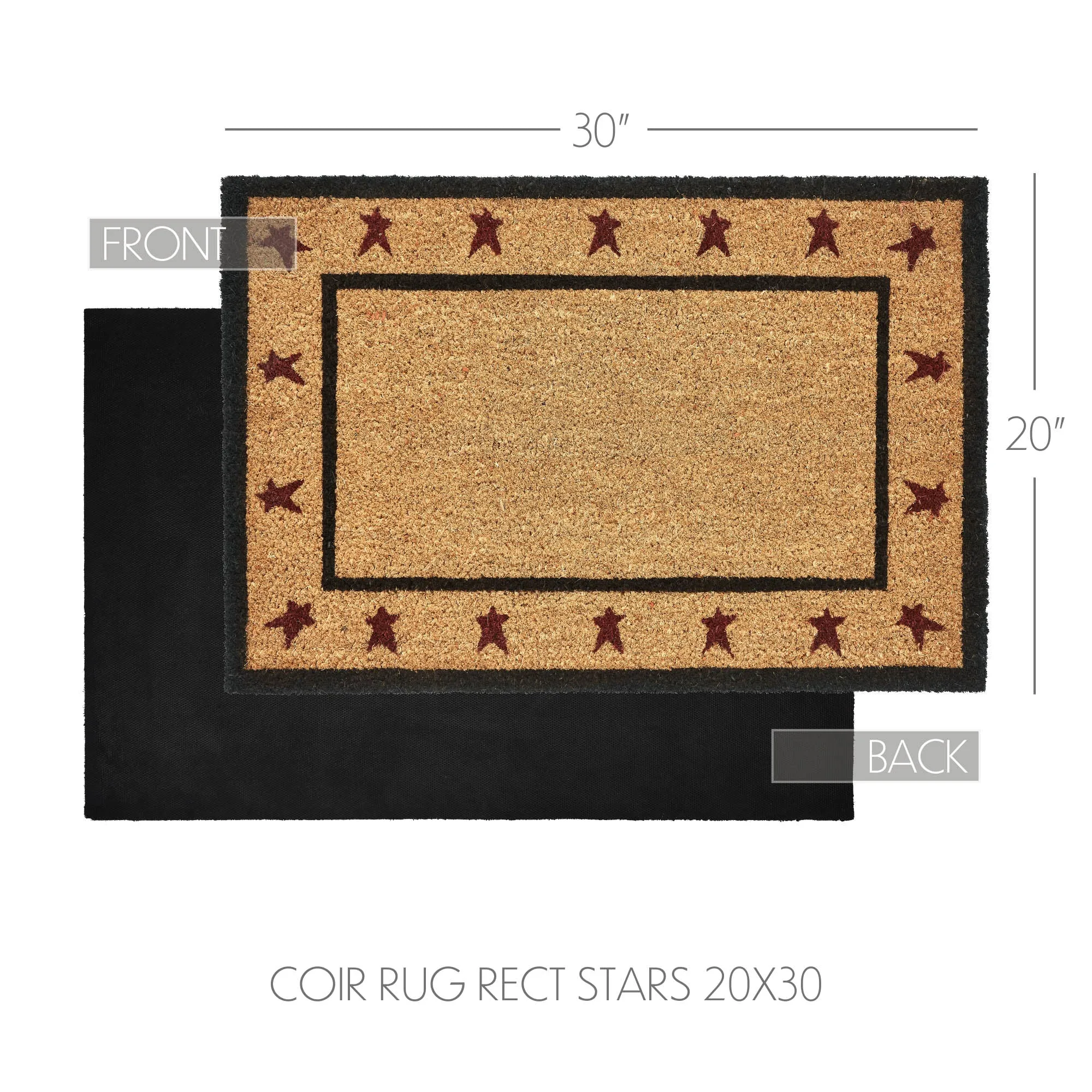 Connell Coir Rug Rect Stars 20x30