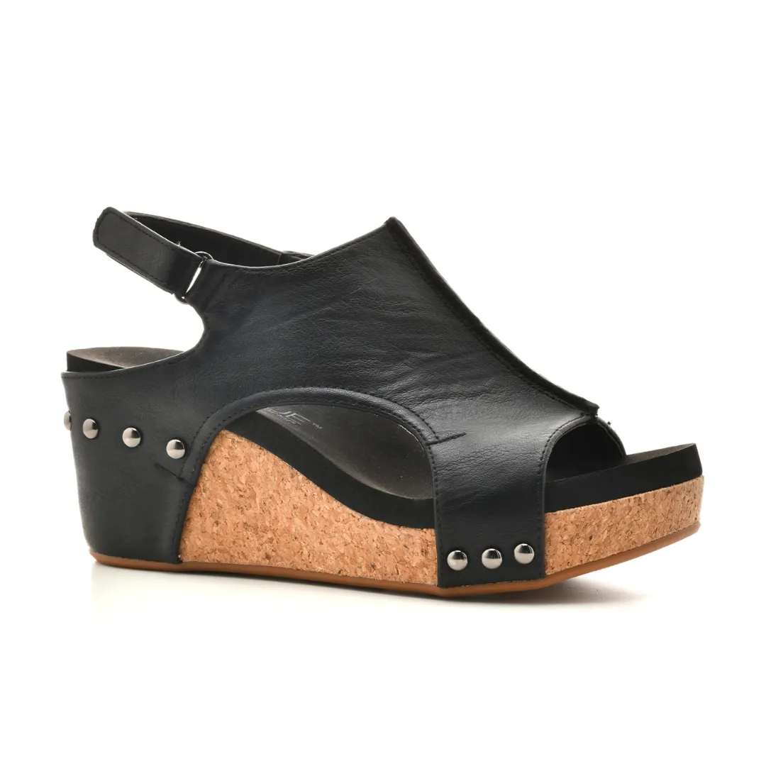 Corkys Women's Carley Wedge Sandal - Black