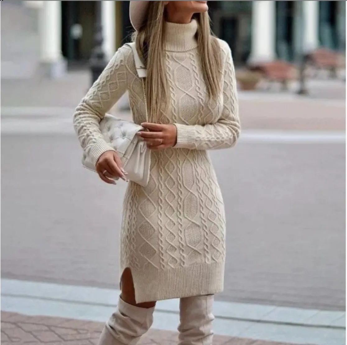 Cozy knitted jumper dress