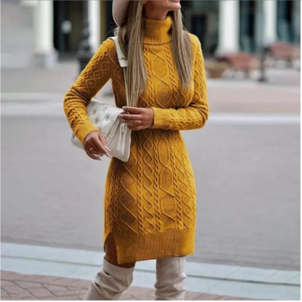 Cozy knitted jumper dress