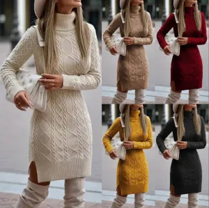 Cozy knitted jumper dress