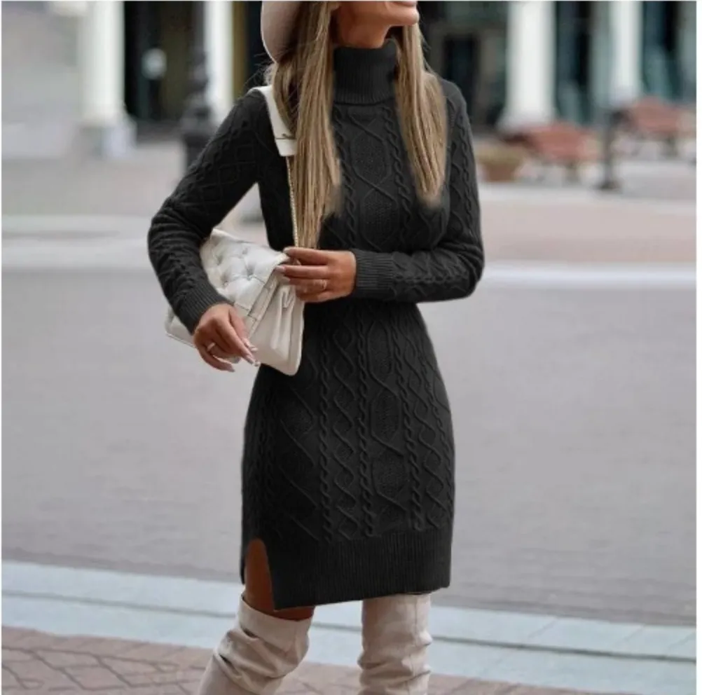 Cozy knitted jumper dress