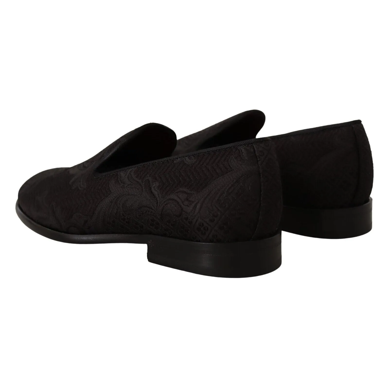 Dolce & Gabbana Black Floral Brocade Slippers