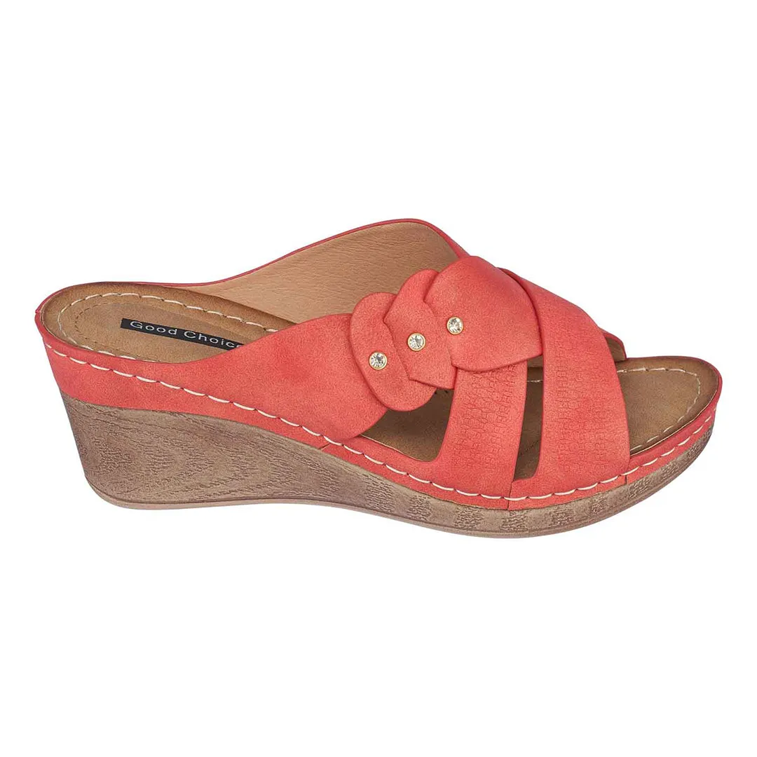 Dorty Red Wedge Sandals