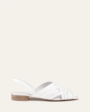 ELLIE CASUAL FLATS WHITE LEATHER