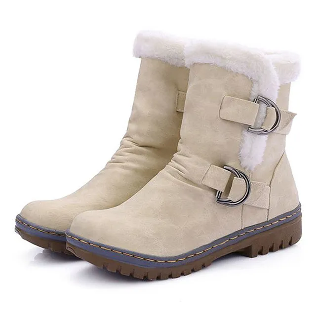 Fashion Winter Boots Women Snow Boots Flat Heels Winter Shoes