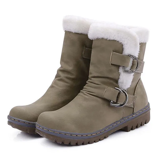 Fashion Winter Boots Women Snow Boots Flat Heels Winter Shoes