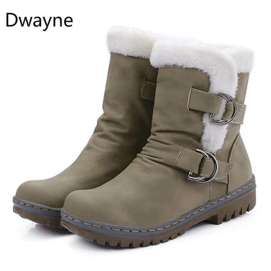 Fashion Winter Boots Women Snow Boots Flat Heels Winter Shoes