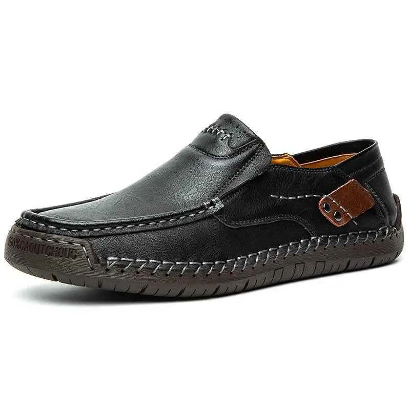 Flats Comfortable Leather Brown Men's Casual Shoes