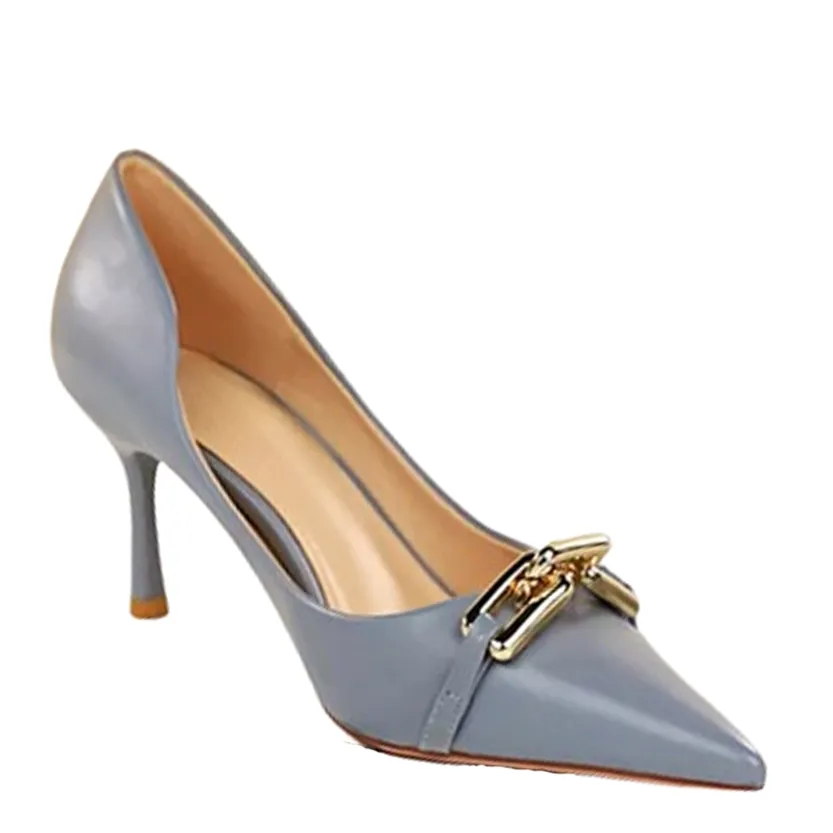 Funki Buys | Shoes | Women's Pointed Toe Metal Buckle Pumps