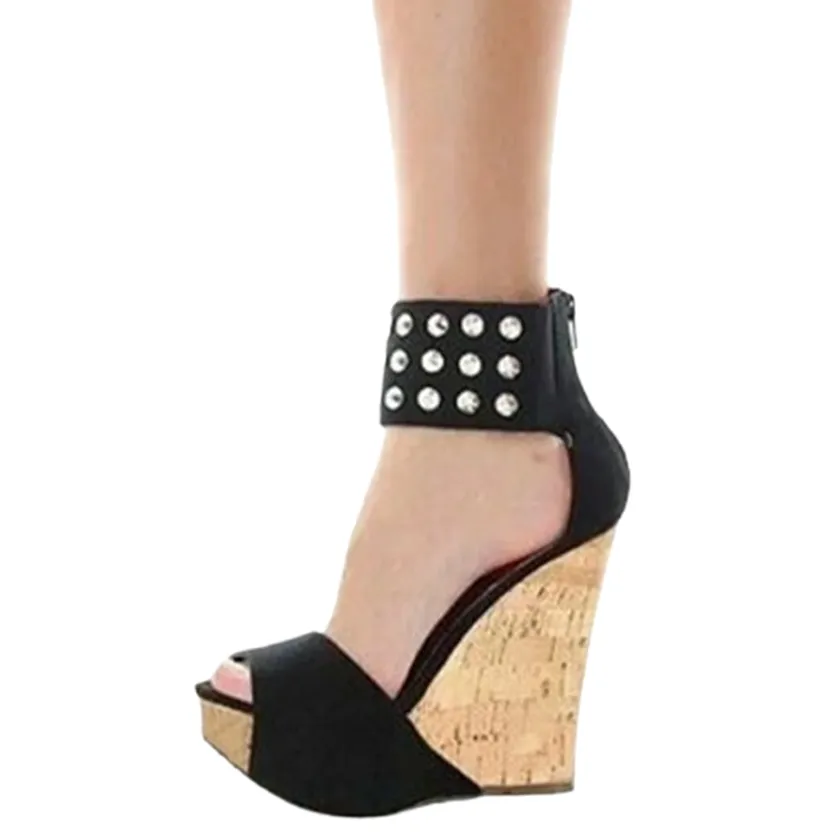 Funki Buys | Shoes | Women's Super High Rivet Wedge Sandals