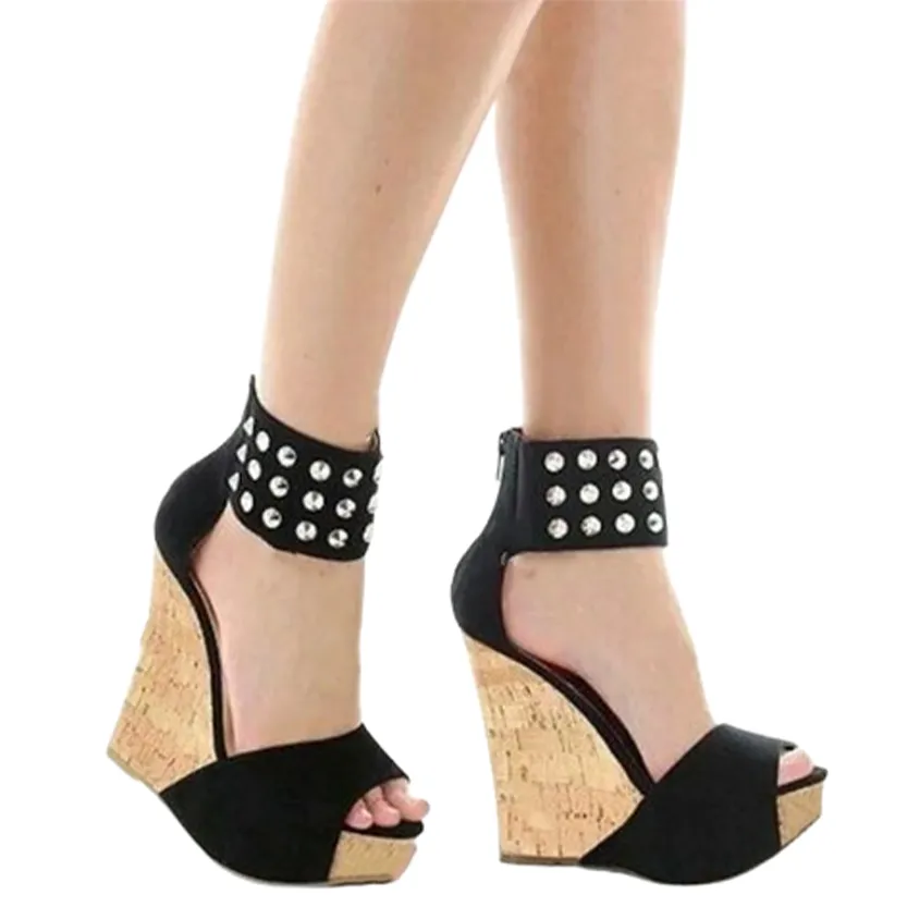 Funki Buys | Shoes | Women's Super High Rivet Wedge Sandals