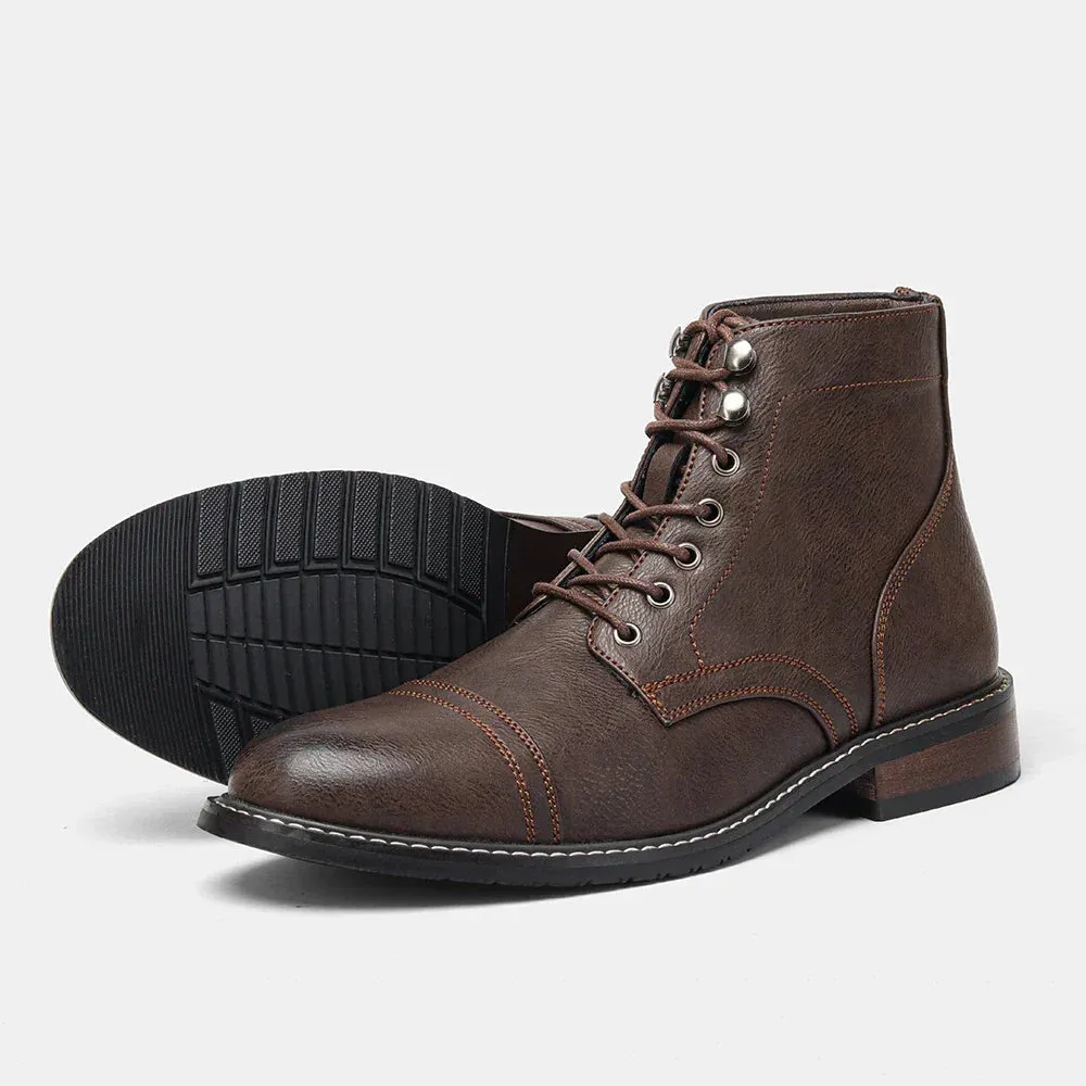 Hale™ | Vintage Derby Boots with Round Toe