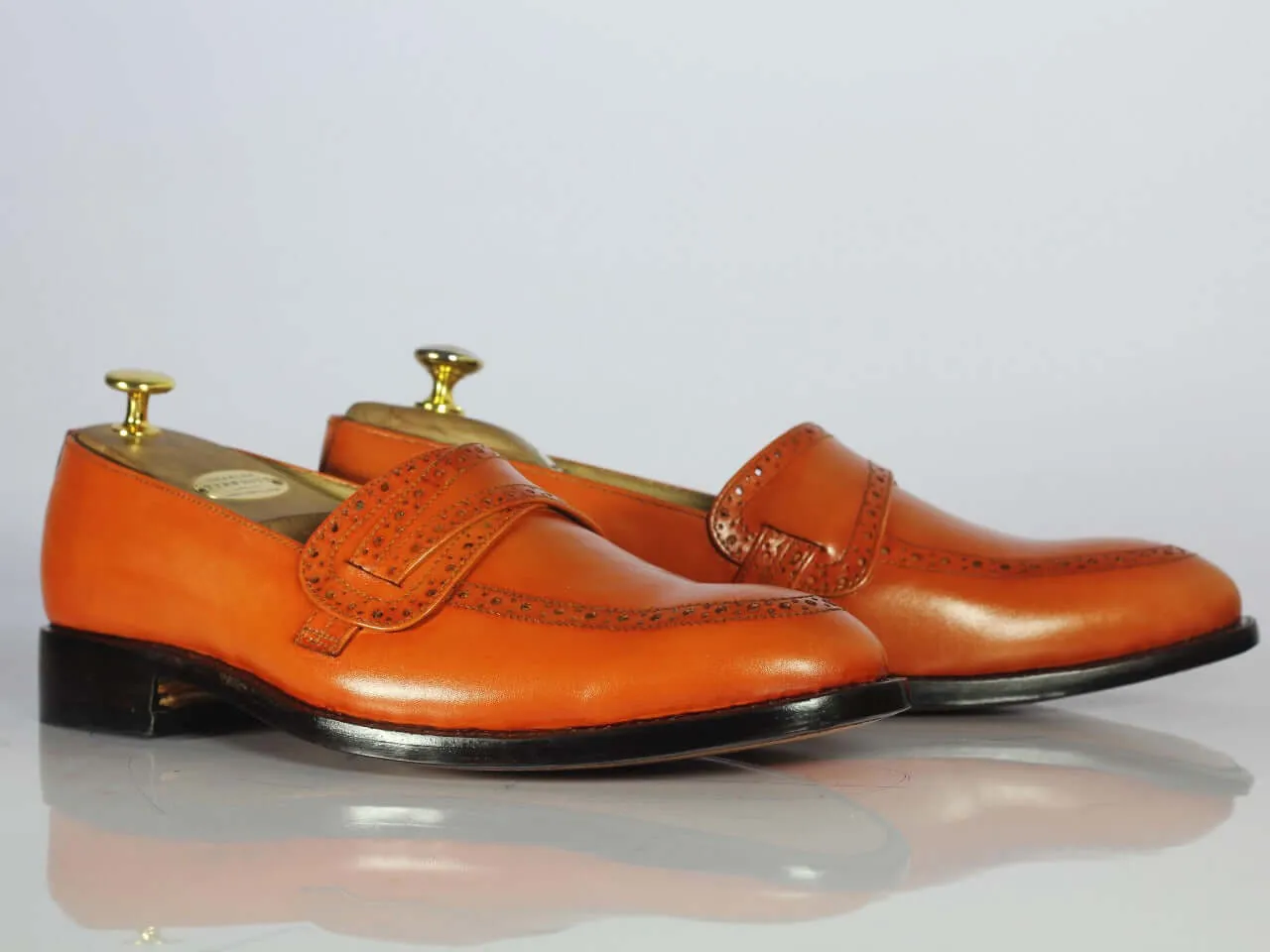 Handmade Men's Tan Shoes, Men Leather Penny Loafers Shoes, Dress Formal Shoes