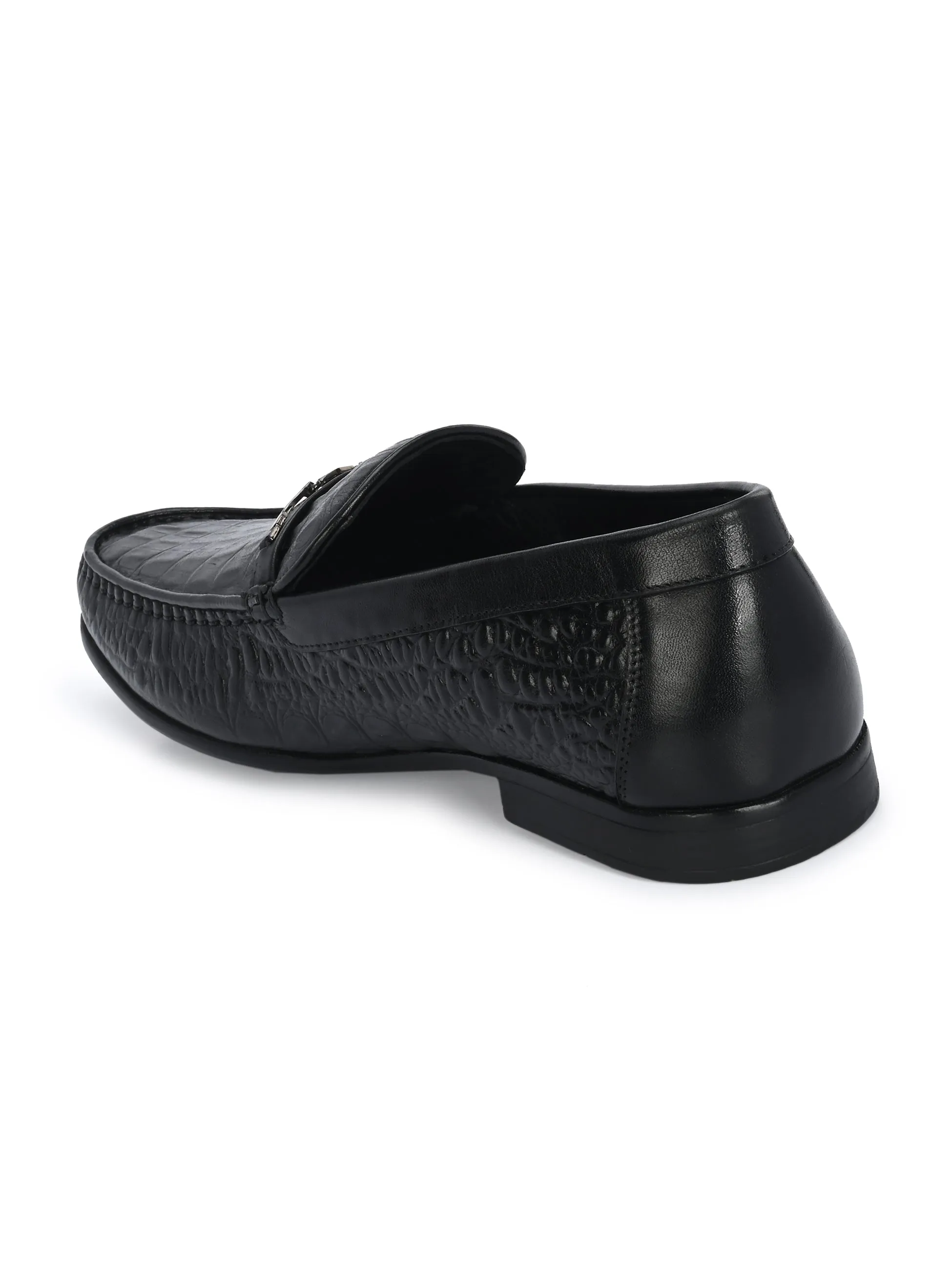 HITZ5336-Men's Black Leather Casual Loafers